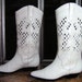 vintage cowboy boots womens 6 M B white wedding cowgirl western easter