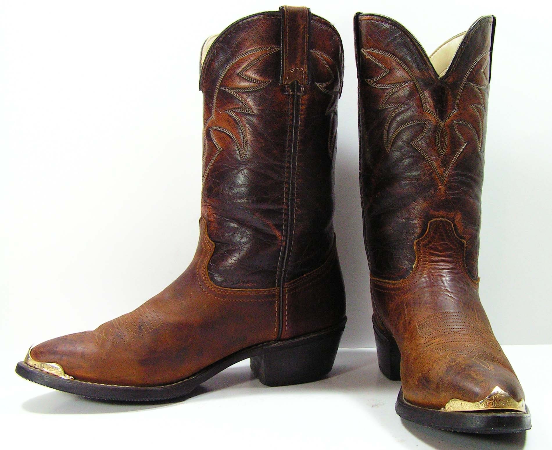 Vintage cowboy boots mens 9.5 D brown western Long Haul