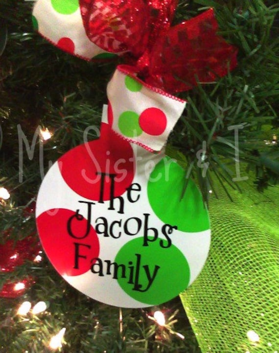Items similar to Metal Personalized Family Christmas Ornament on Etsy