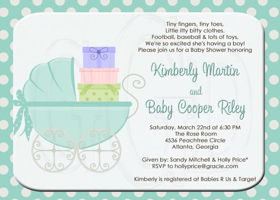 Baby Shower Invitation or Sprinkle for 2nd or 3rd Child