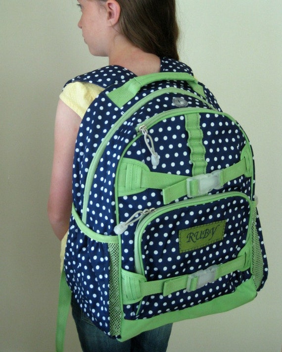 Upcycled Pottery Barn Backpack With Monogram Large Size