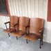 Antique Theatre Seating or Church Seats Connected Wood And Iron