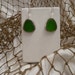 Large Kelly Green Sea Glass Gems Set in .925 Silver and Hanging On A Sterling Silver Earwire