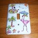 Pink flamingos steel single lightswitch cover