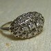 Vintage Diamond Ring Size 6 White Gold Cluster 1930s Art Nouveau