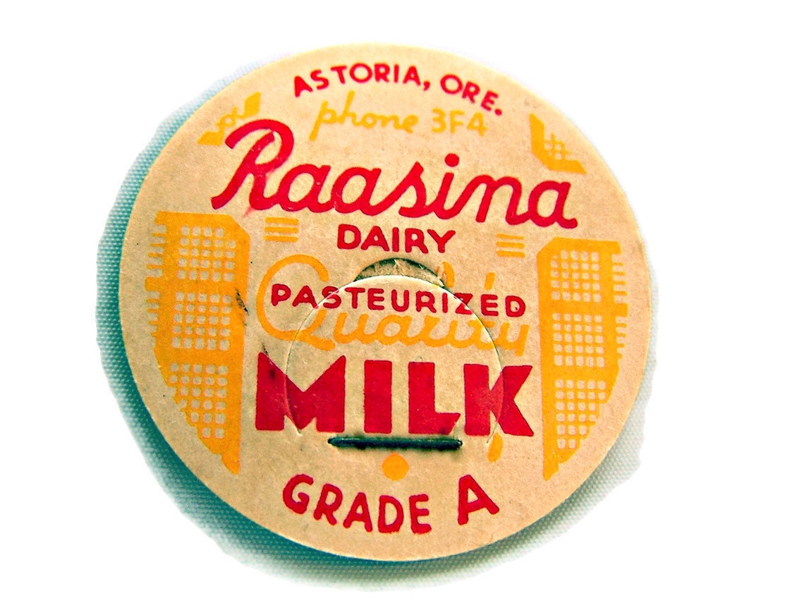 Vintage Milk Cap Oregon Dairy Farm Advertising Ephemera Yellow