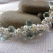 Pearls with Blue Topaz and Aqua Quartz Briolette Bracelet. Weddings. White. Bright. Special Day.
