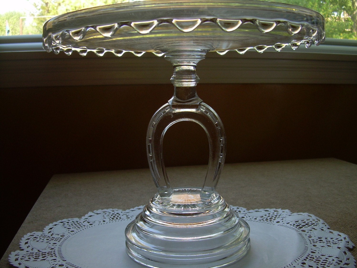 EAPG Antique Cake Stand Salver Horseshoe Stem O'Hara