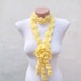 Hand crochet Lariat Scarf Yellow Flower Lariat Scarf Long Necklace Holiday Accessories