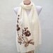 Felted Flowered Scarf Shawl Cotton fabric Scarf Cream Brown Fall Fashion Wedding Accessories women scarf mothers day