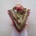 Handmade Traditional Turkish Fabric Scarf-Crochet Oya-brown green red