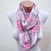 infinity scarf Loop scarf Neckwarmer Necklace scarf Fabric scarf White Pink Greey Gift Ideas Women scarf