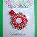 Christmas hair clip - Clearance sale - Stripes Dots and Ho Ho Ho clippie - Fabric and felt flower - red green and white - no slip