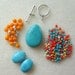 Turquoise Czech Silver Glass Pendant Focal Beads Kit DIY