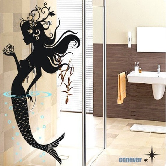  mermaid  floral art  home  decor  Vinyl wall  stickers mural decals