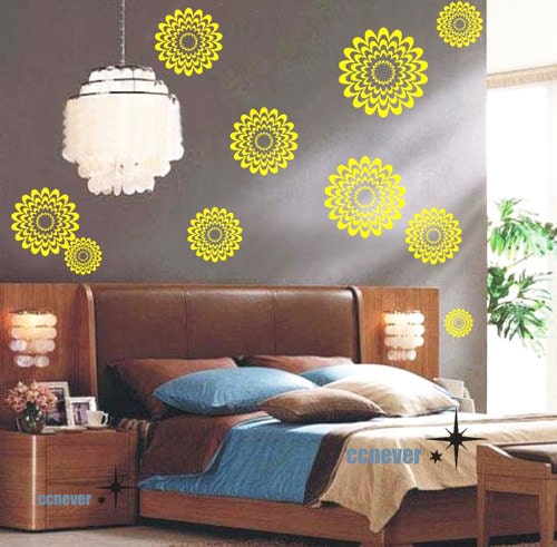 12pcs Abstract FlowersRemovable Graphic Art wall decals by ccnever