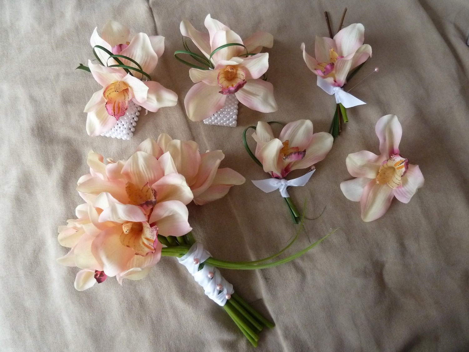 Cymbidium Orchid Bridal Bouquet Medium Bride Bridesmaid 