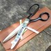 Pinking Shears with Genuine Leather Case, Wiss Scissors, Made in USA, Vintage Sewing and Supplies