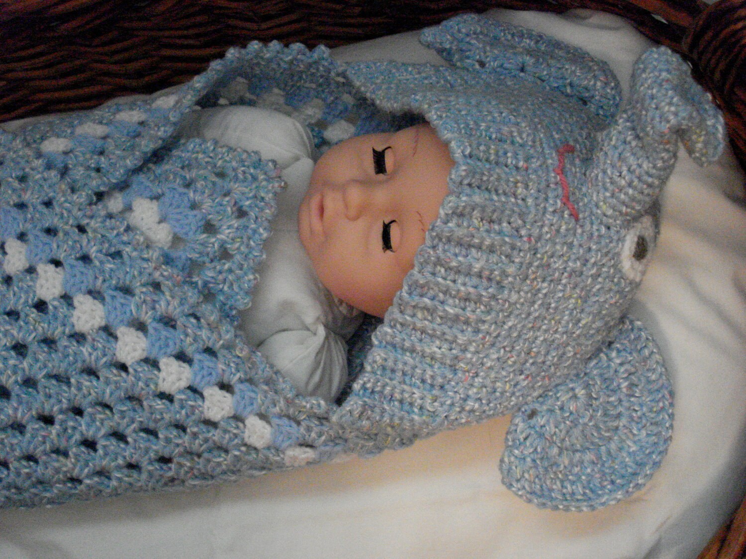 Elmer Elephant Hooded Baby Blanket Afghan with Matching