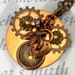 Copper Steampunk Necklace Lock Bee Clock