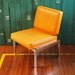 RESERVED - Mid Century Modern Orange Lounge Chair with Chrome Base, Mad Men Era Seating