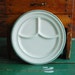 Walker China Divided Plate, 1940s Restaurant Ware, Green Stripe on White