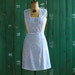 Cornflower Blue Flour Sack Apron - Blue and White Floursack Bib Apron
