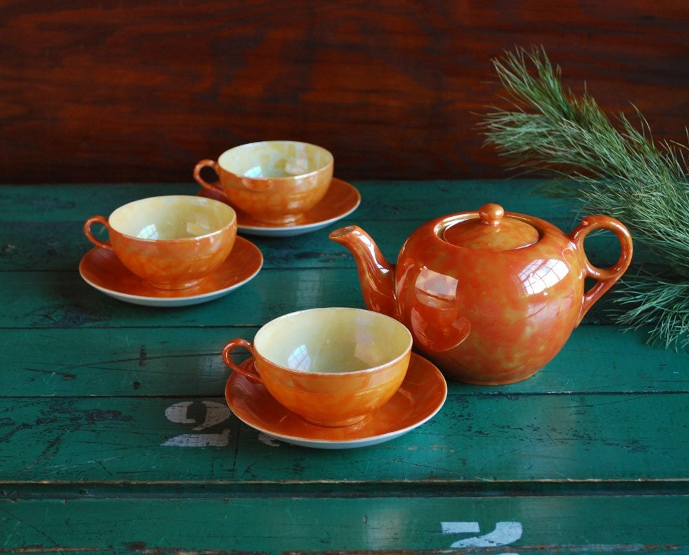 orange tree afternoon tea set