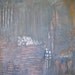Free Shipping-Silver and Orange Water Forest- Large Original Painting -Abstract Landscape-Ethereal 30"x 40"