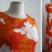 RESERVED : On Hold for Robin - Vintage 60s Tangerine Shift Style Maxi Dress Hawaiian Orange Floral Print CIJ SALE