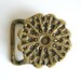 Christmas in July SALE:Vintage 70s Brass Belt Buckle Flower Mandala CIJ SALE