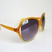 Vintage Boho Sunglasses Orange Oversized Ombre Frames & Purple Lenses - Gifts For Her - Under 50