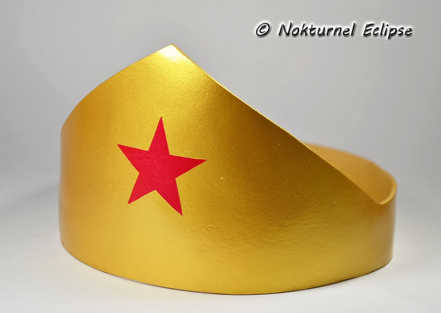 Wonder Woman Gold Adult Tiara Headpiece with Red Star Justice