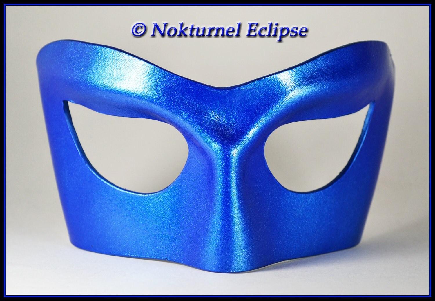 Metallic Blue Leather Masquerade Mask Super Hero Comic Con