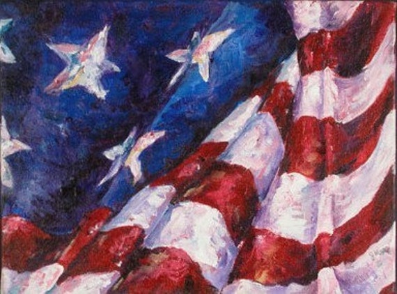 Spirit of America original gallery wrap painting 9x12 gallery wrap