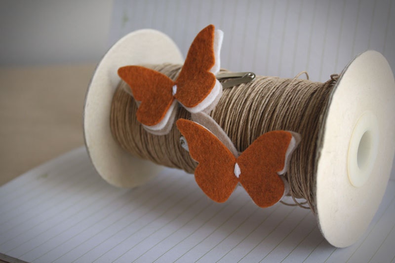 Fall Butterfly hair Clip set Pumpkin Spice Butterfly Hair