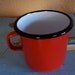 red enamel cup