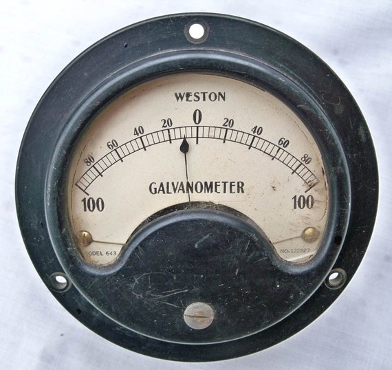 Large Vintage Weston Galvanometer Gauge Great for Steampunk