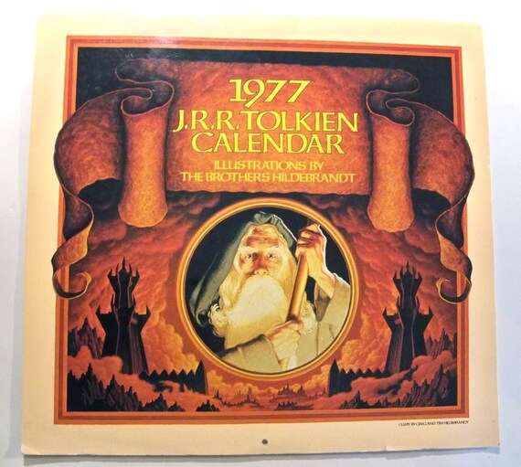 1977 J.R.R. Tolkien Calendar with Illustrations by leapinglemming