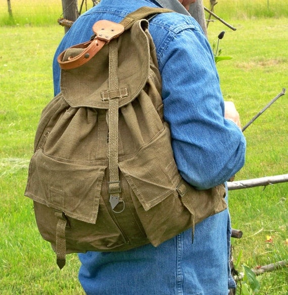 vintage military rucksack backpack