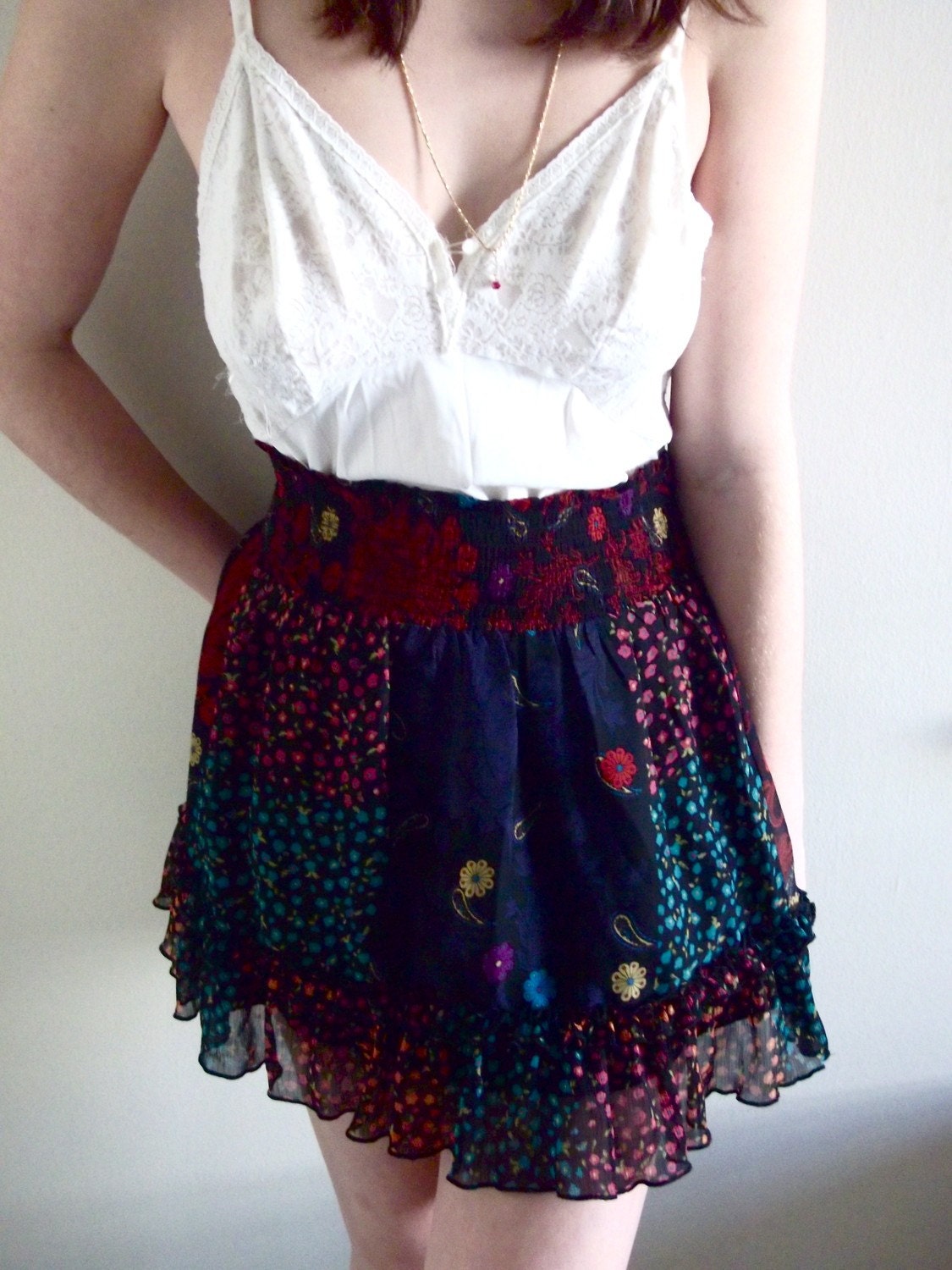 Floral Hippie Miniskirt