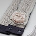 RESERVED for LeeAnn - charcoal with pale rose - dslr camera strap cover - lens cap pocket