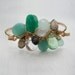 Green Scene - Gem Cluster Hinge Bracelet, Amazonite, Emerald, Cuff