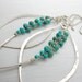 Peruvian Turquoise woven tusk Leaf Hoop Earrings