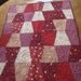 Tumbler Table Topper Lap Quilt Rusty Barn Red and Tan 28 1/2 X 35