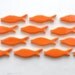 Ceramic Mosaic Tiles - Fish tiles, Neon Orange ceramic mosaic tiles - Handmade