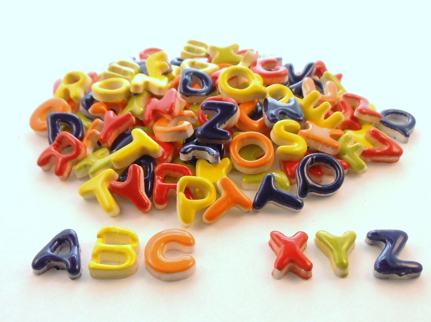 Custom OrderCeramic mosaic tilesAlphabet tiles Handmade