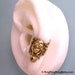 Guardian angel ear cuff gold brass earring jewelry, non pierced Long hair with face Earcuff 110912