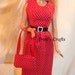 Handmade Barbie Clothes Doll Dress Style 23 Red WIth White Polka Dots
