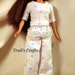 Handmade Barbie Clothes Doll Pajamas Style 9 White With Dots Sleepwear
